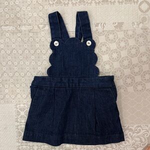 Charming Navy Kids Overalls with Scallop Design